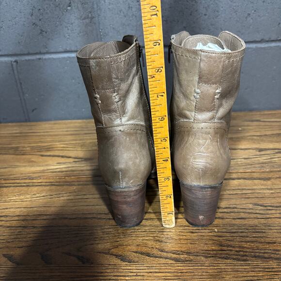 Steve Madden Lace-Up Ankle Boots Women’s 7.5 Brown Leather Heel Side Zip - Picture 6 of 10